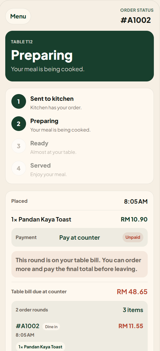 TableTap screen preview